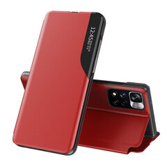 Eco Leather View Case Elegant Flip Cover with Stand Function Poco M4 Pro 5G Red (Red) hind ja info | Telefoni kaaned, ümbrised | kaup24.ee