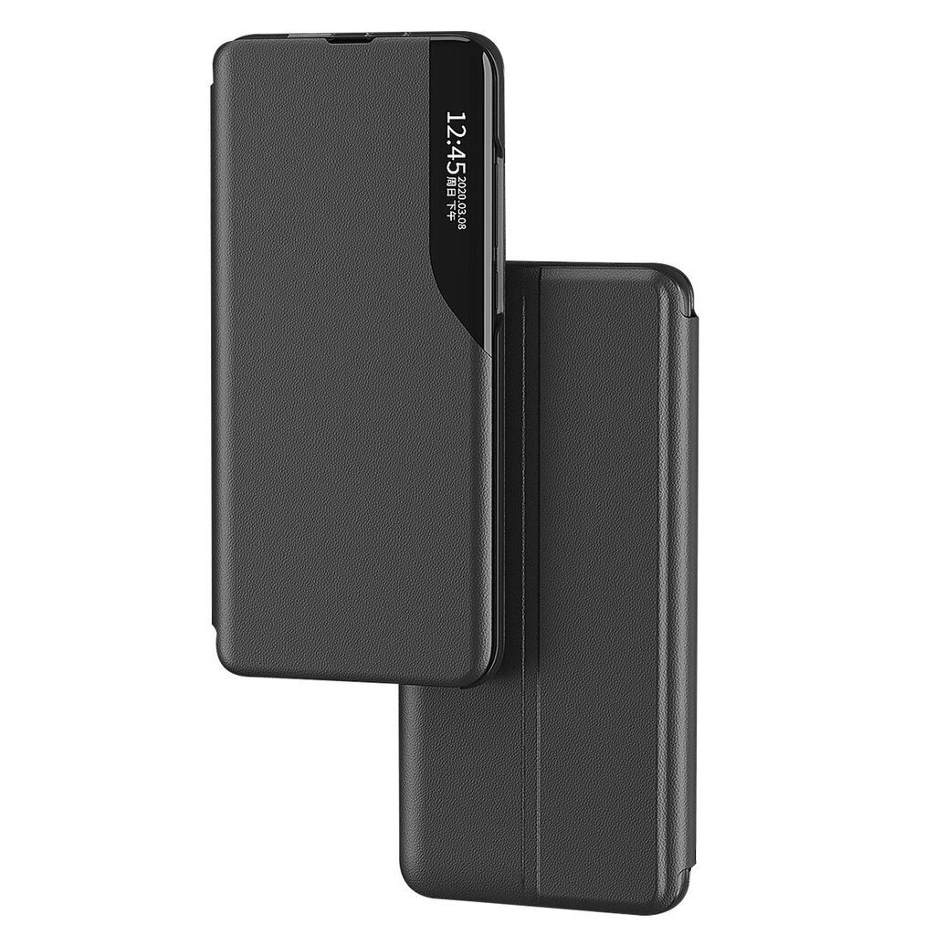 Eco Leather View Case elegant case with a flip cover and stand function for Samsung Galaxy S22 Ultra black (Black) цена и информация | Telefoni kaaned, ümbrised | kaup24.ee