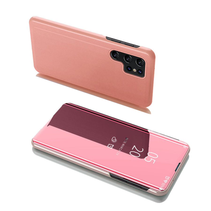 Clear View Case flip cover for Samsung Galaxy S22 Ultra pink (Pink) цена и информация | Telefoni kaaned, ümbrised | kaup24.ee