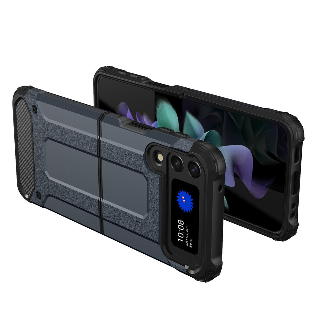 Hybrid Armor Case Tough Rugged Cover for Samsung Galaxy Z Flip 3 black hind ja info | Telefoni kaaned, ümbrised | kaup24.ee