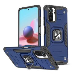 Wozinsky Ring Armor Tough Hybrid Case Cover + Magnetic Holder for Xiaomi Redmi Note 10 / Redmi Note 10S blue (Light blue || Niebieski) hind ja info | Telefoni kaaned, ümbrised | kaup24.ee