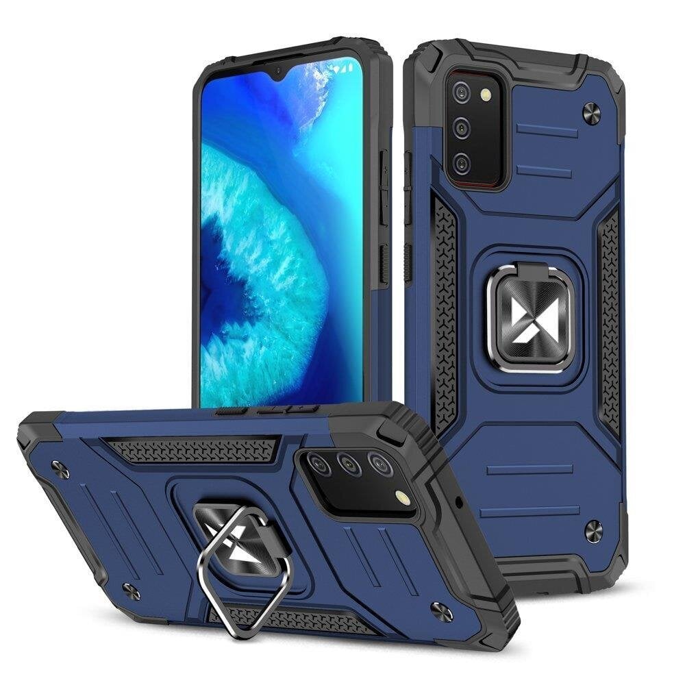 Wozinsky Ring Armor tough hybrid case cover + magnetic holder for Samsung Galaxy A03s blue (Light blue || Niebieski) цена и информация | Telefoni kaaned, ümbrised | kaup24.ee