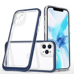 Clear 3in1 case for iPhone 11 Pro blue frame gel cover (Niebieski) hind ja info | Telefoni kaaned, ümbrised | kaup24.ee