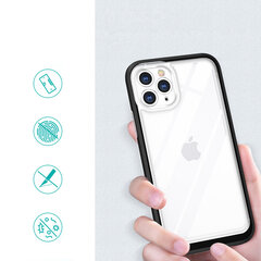Clear 3in1 case for iPhone 11 Pro Max case gel cover with frame black (Black) цена и информация | Чехлы для телефонов | kaup24.ee