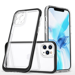 Clear 3in1 case for iPhone 11 Pro Max case gel cover with frame black (Black) hind ja info | Telefoni kaaned, ümbrised | kaup24.ee