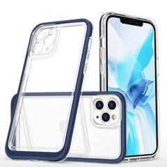 Clear 3in1 case for iPhone 11 Pro Max blue frame gel cover (Niebieski) hind ja info | Telefoni kaaned, ümbrised | kaup24.ee
