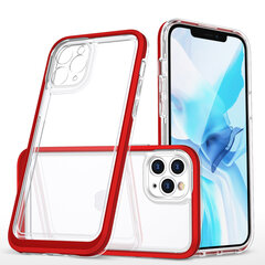 Clear 3in1 Case for iPhone 11 Pro Max Frame Cover Gel Red (Red) hind ja info | Telefoni kaaned, ümbrised | kaup24.ee