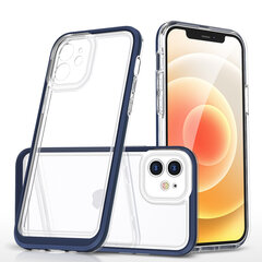 Clear 3in1 case for iPhone 12 blue frame gel cover (Niebieski) hind ja info | Telefoni kaaned, ümbrised | kaup24.ee