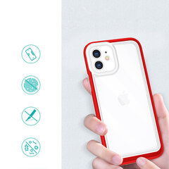 Clear 3in1 case for iPhone 12 frame gel cover red (Red) hind ja info | Telefoni kaaned, ümbrised | kaup24.ee