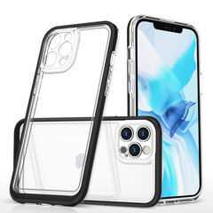 Clear 3in1 case for iPhone 12 Pro frame gel cover black (Black) цена и информация | Чехлы для телефонов | kaup24.ee