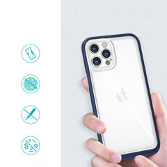 Clear 3in1 case for iPhone 12 Pro blue frame gel cover (Niebieski) hind ja info | Telefoni kaaned, ümbrised | kaup24.ee