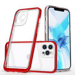 Clear 3in1 case for iPhone 12 Pro frame gel cover red (Red) цена и информация | Чехлы для телефонов | kaup24.ee