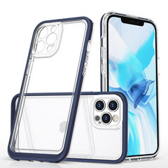 Clear 3in1 case for iPhone 12 Pro Max blue frame gel cover (Niebieski) цена и информация | Чехлы для телефонов | kaup24.ee