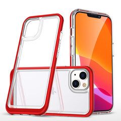 Clear 3in1 Case for iPhone 13 Frame Cover Gel Red (Red) hind ja info | Telefoni kaaned, ümbrised | kaup24.ee