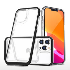 Clear 3in1 case for iPhone 13 Pro frame gel cover black (Black) цена и информация | Чехлы для телефонов | kaup24.ee