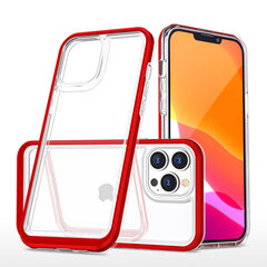 Clear 3in1 case for iPhone 13 Pro frame cover gel red (Red) цена и информация | Чехлы для телефонов | kaup24.ee