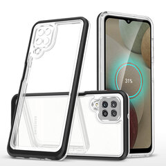 Clear 3in1 Case for Samsung Galaxy A12 5G Frame Gel Cover Black (Black) hind ja info | Telefoni kaaned, ümbrised | kaup24.ee