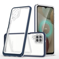 Clear 3in1 Case for Samsung Galaxy A12 5G Frame Gel Cover Blue (Niebieski) цена и информация | Чехлы для телефонов | kaup24.ee