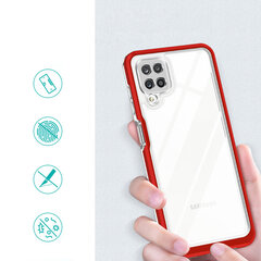 Clear 3in1 Case for Samsung Galaxy A12 5G Frame Gel Cover Red (Red) цена и информация | Чехлы для телефонов | kaup24.ee