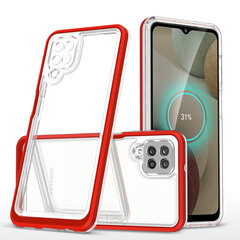Clear 3in1 Case for Samsung Galaxy A12 5G Frame Gel Cover Red (Red) цена и информация | Чехлы для телефонов | kaup24.ee