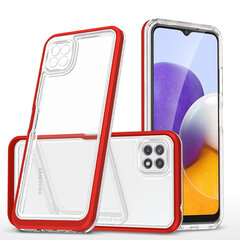 Clear 3in1 Case for Samsung Galaxy A22 5G Frame Gel Cover Red (Red) цена и информация | Чехлы для телефонов | kaup24.ee