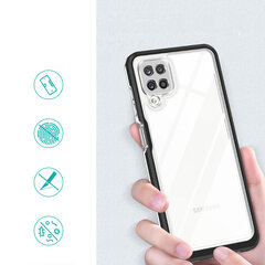 Clear 3in1 Case for Samsung Galaxy A22 4G Frame Gel Cover Black (Black) hind ja info | Telefoni kaaned, ümbrised | kaup24.ee