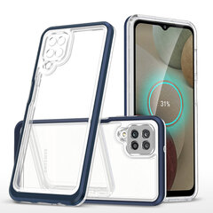 Clear 3in1 Case for Samsung Galaxy A22 4G Frame Gel Cover Blue (Niebieski) цена и информация | Чехлы для телефонов | kaup24.ee