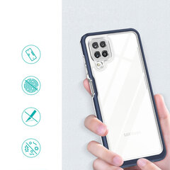 Clear 3in1 Case for Samsung Galaxy A22 4G Frame Gel Cover Blue (Niebieski) hind ja info | Telefoni kaaned, ümbrised | kaup24.ee