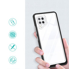 Clear 3in1 Case for Samsung Galaxy A42 5G Frame Gel Cover Black (Black) hind ja info | Telefoni kaaned, ümbrised | kaup24.ee