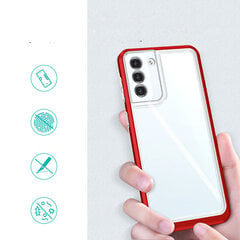 Clear 3in1 Case for Samsung Galaxy S21 5G Frame Gel Cover Red (Red) цена и информация | Чехлы для телефонов | kaup24.ee