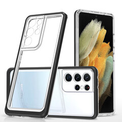 Clear 3in1 Case for Samsung Galaxy S21 Ultra 5G Frame Gel Cover Black (Black) цена и информация | Чехлы для телефонов | kaup24.ee