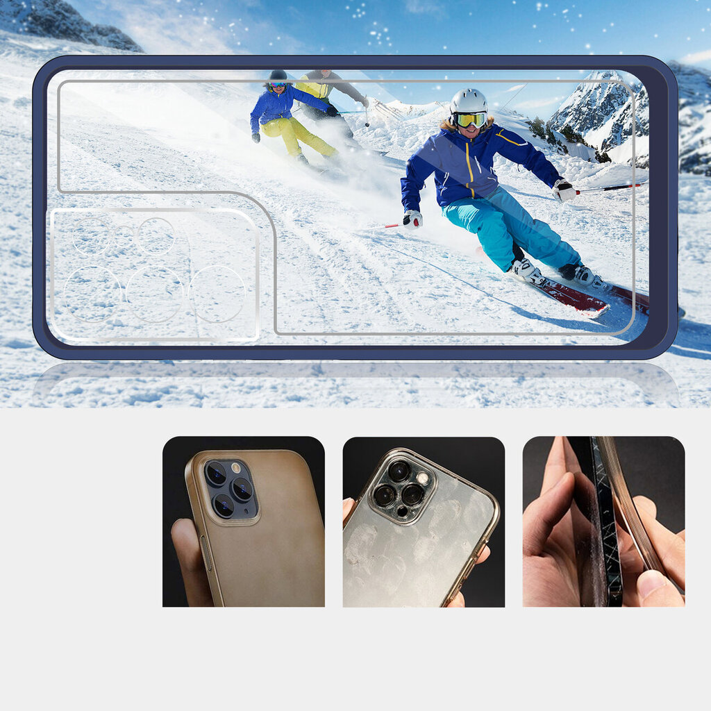 Clear 3in1 Case for Samsung Galaxy S22 Ultra Frame Gel Cover Blue (Niebieski) цена и информация | Telefoni kaaned, ümbrised | kaup24.ee