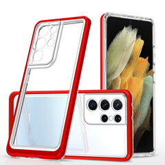 Clear 3in1 Case for Samsung Galaxy S22 Ultra Frame Gel Cover Red (Red) цена и информация | Чехлы для телефонов | kaup24.ee