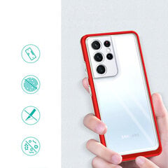 Clear 3in1 Case for Samsung Galaxy S22 Ultra Frame Gel Cover Red (Red) hind ja info | Telefoni kaaned, ümbrised | kaup24.ee