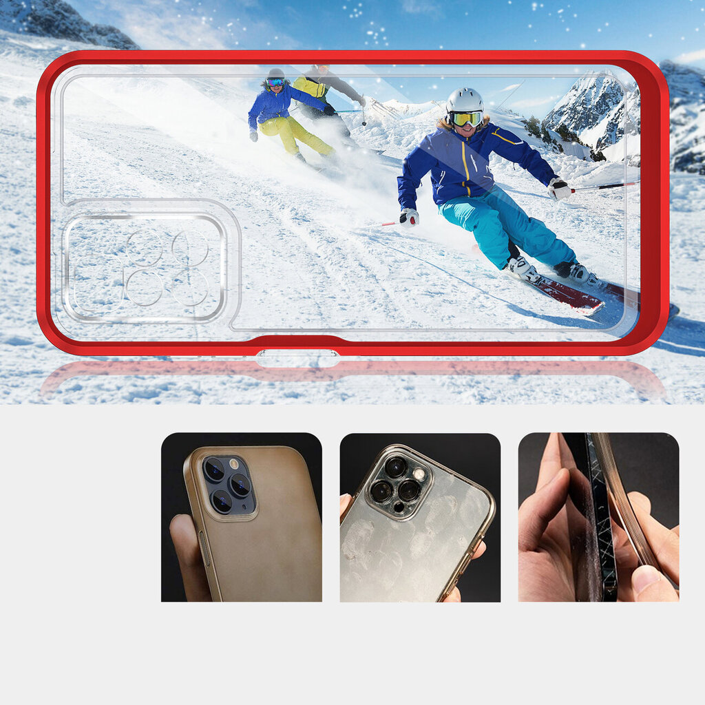 Clear 3in1 Case for Xiaomi Redmi 10 Frame Gel Cover Red (Red) hind ja info | Telefoni kaaned, ümbrised | kaup24.ee