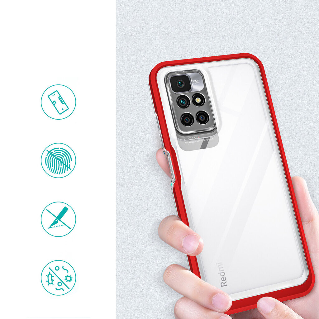 Clear 3in1 Case for Xiaomi Redmi 10 Frame Gel Cover Red (Red) hind ja info | Telefoni kaaned, ümbrised | kaup24.ee