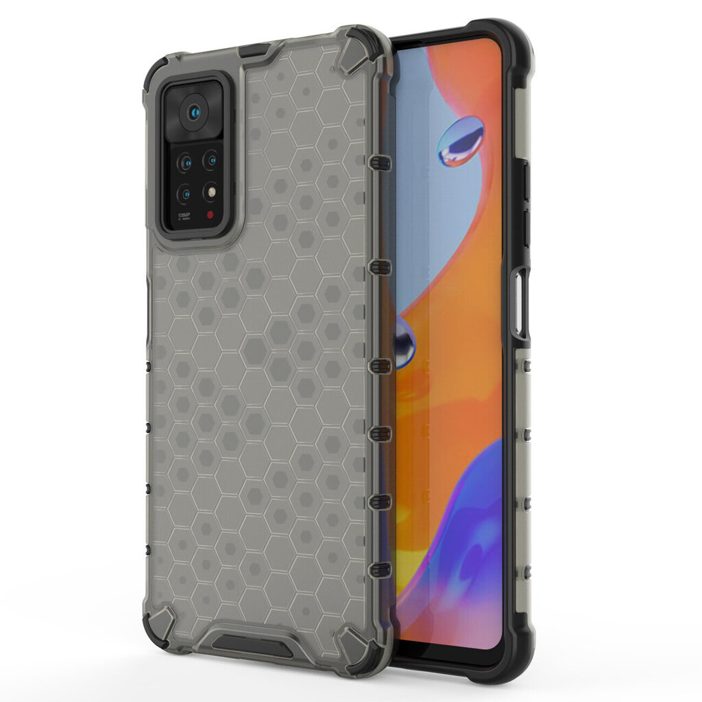 Honeycomb case armored cover with a gel frame for Xiaomi Redmi Note 11 Pro + / 11 Pro black (Black) hind ja info | Telefoni kaaned, ümbrised | kaup24.ee