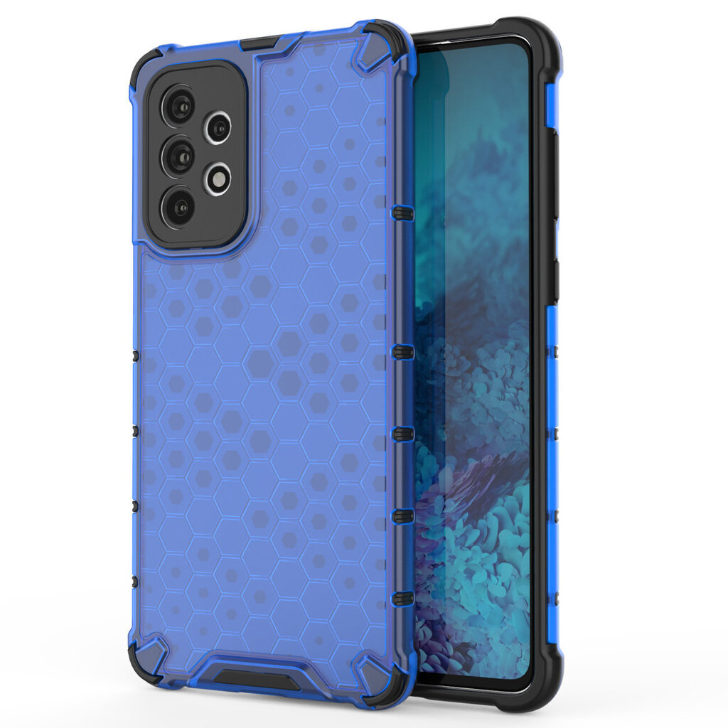 Honeycomb case armored cover with a gel frame for Samsung Galaxy A73 blue (Light blue || Niebieski) цена и информация | Telefoni kaaned, ümbrised | kaup24.ee