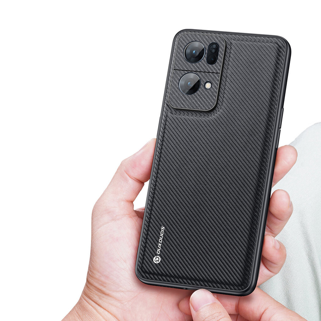 Dux Ducis Fino case cover covered with nylon material Oppo Reno7 Pro 5G black цена и информация | Telefoni kaaned, ümbrised | kaup24.ee