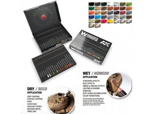AK Interactive - Weathering Pencils: Deluxe Edition Box 37 Watercolor Pencils (Набор из 37 карандашей.), AAK10047 цена и информация | Принадлежности для рисования, лепки | kaup24.ee