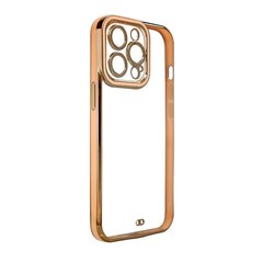 Fashion Case for iPhone 13 Pro Gold Frame Gel Cover Gold (Gold) hind ja info | Telefoni kaaned, ümbrised | kaup24.ee