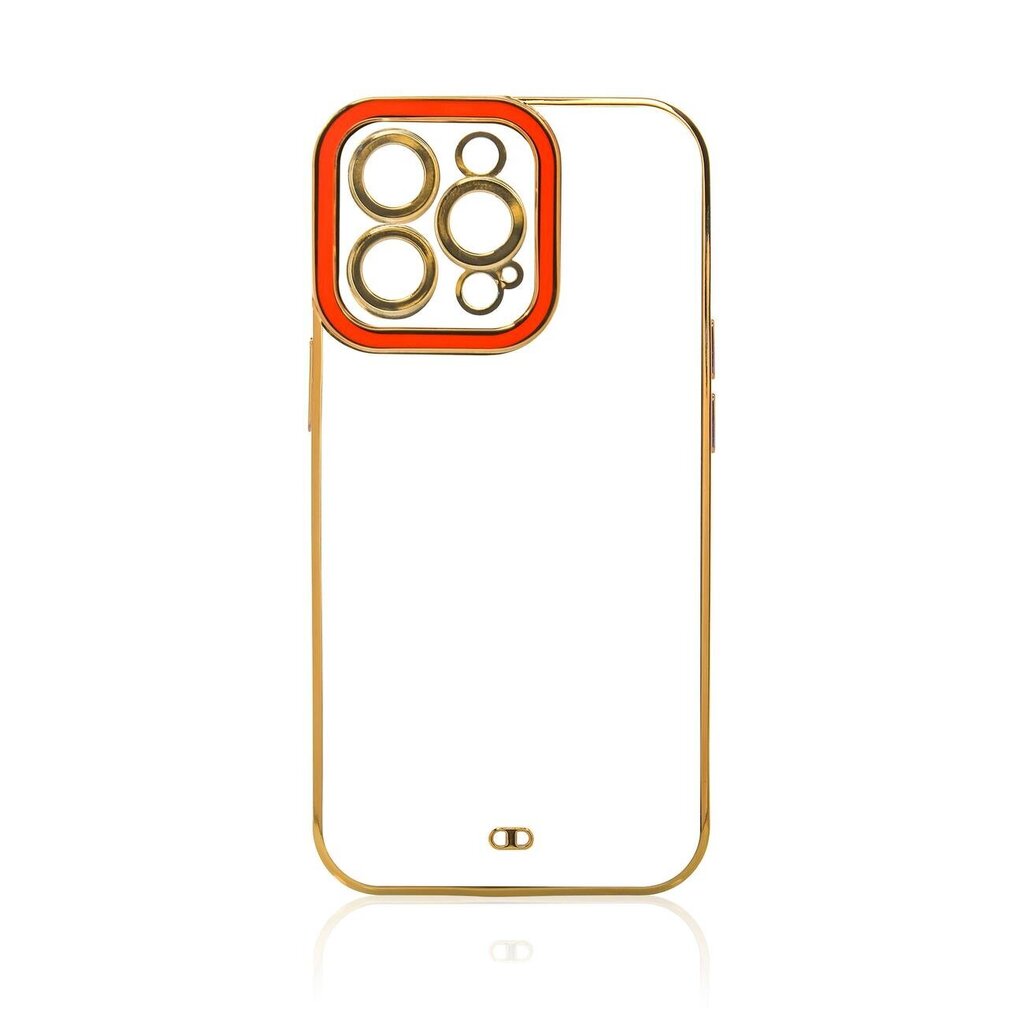 Fashion Case for iPhone 13 Pro Gold Frame Gel Cover Red (Red) hind ja info | Telefoni kaaned, ümbrised | kaup24.ee