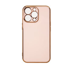 Lighting Color Case for iPhone 13 Pro Max pink gel cover with gold frame (Pink) hind ja info | Telefoni kaaned, ümbrised | kaup24.ee