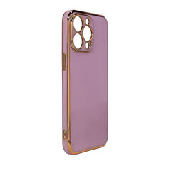 Lighting Color Case for iPhone 13 Pro Max purple gel cover with gold frame (Fioletowy) цена и информация | Чехлы для телефонов | kaup24.ee