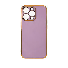 Lighting Color Case for iPhone 13 Pro Max purple gel cover with gold frame (Fioletowy) цена и информация | Чехлы для телефонов | kaup24.ee