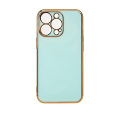 Lighting Color Case for iPhone 13 Mint gel cover with gold frame (Mint) hind ja info | Telefoni kaaned, ümbrised | kaup24.ee