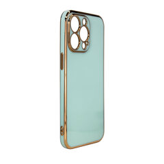 Lighting Color Case for iPhone 13 Pro Max, gel cover with a gold frame, mint (Mint) hind ja info | Telefoni kaaned, ümbrised | kaup24.ee