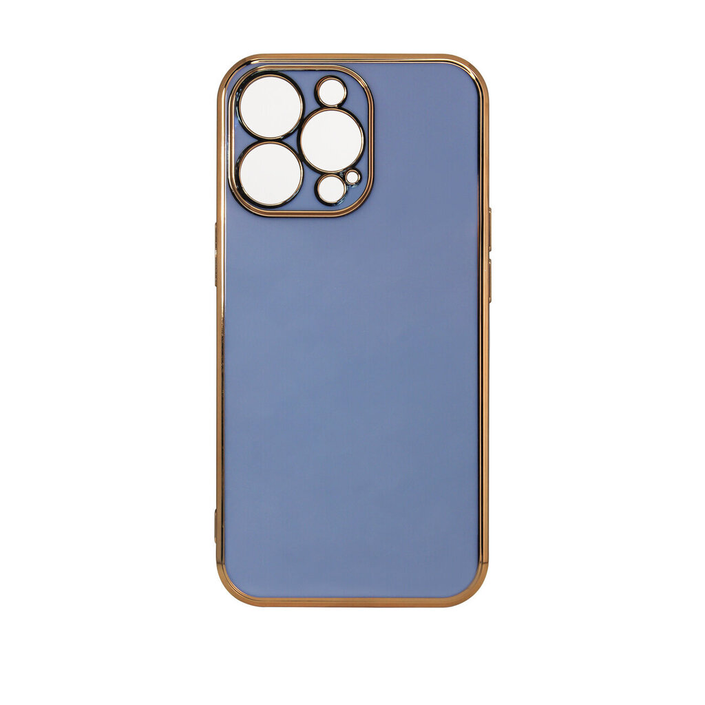 Lighting Color Case for iPhone 13 Pro Max blue gel cover with gold frame (Niebieski) hind ja info | Telefoni kaaned, ümbrised | kaup24.ee