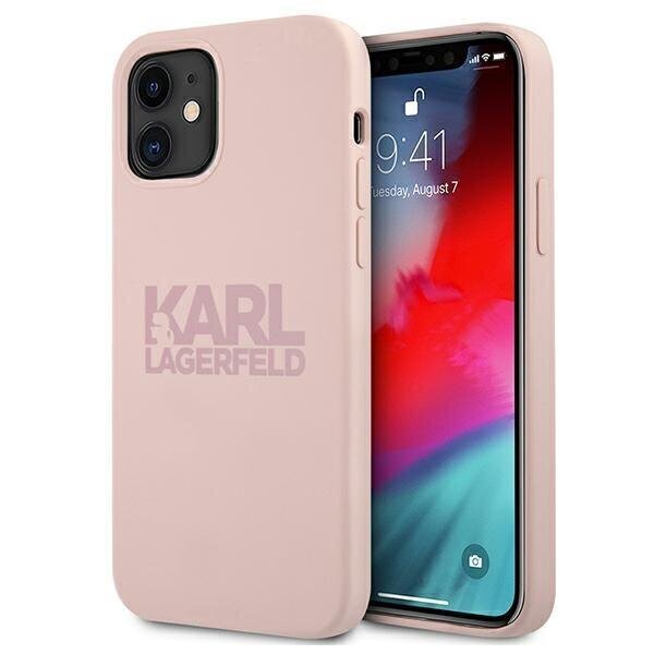 Karl Lagerfeld KLHCP12SSTKLTLP iPhone 12 mini 5.4 &quot;Silicone Stack Logo pink / pink hind ja info | Telefoni kaaned, ümbrised | kaup24.ee