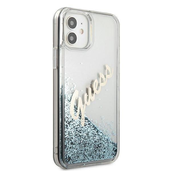 Guess GUHCP12SGLVSBL iPhone 12 mini 5,4 &quot;blue / blue hardcase Glitter Vintage Script hind ja info | Telefoni kaaned, ümbrised | kaup24.ee